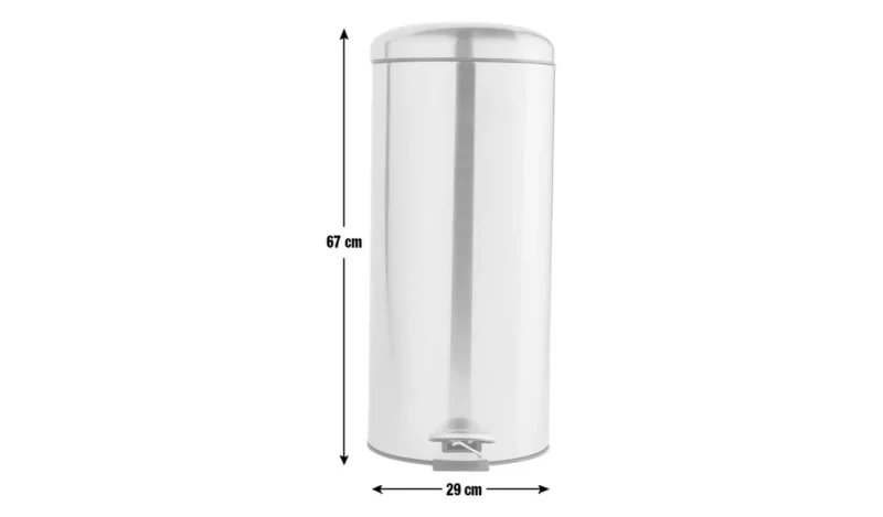30 Litre Domed Pedal Bin - Silver - Image 3