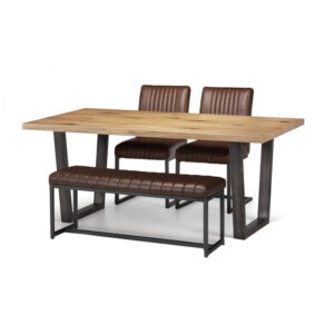 Brooklyn 4 Seater Dining Set (Upholstered Bench & 2 Chairs)