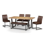 Brooklyn 6 Seater Dining Set (Upholstered Bench & 4 Chairs)