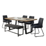 Brooklyn & Soho 6 Seater Dining Set (4 Soho Chairs & Soho Bench)
