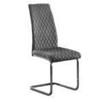 Calabria Velvet Cantilever Dining Chair - Grey