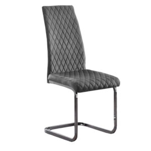 Calabria Velvet Cantilever Dining Chair - Grey