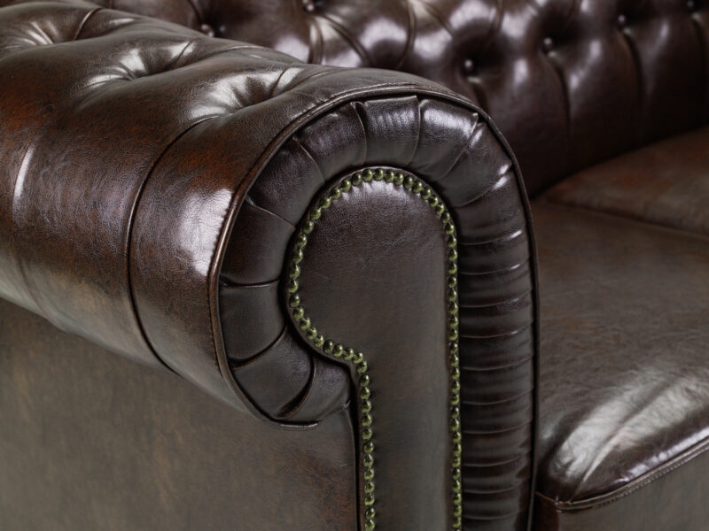 Chesterfield 3 + 2 Set Antique Brown - Image 3