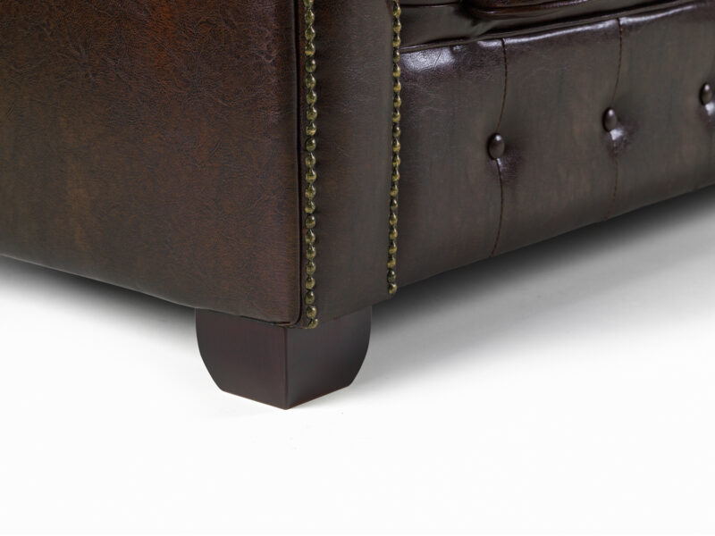 Chesterfield 3 + 2 Set Antique Brown - Image 4