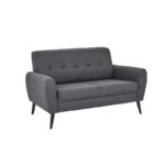 Chic 2 Seater Charcoal Grey Fabric Sofa