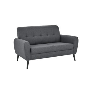 Chic 2 Seater Charcoal Grey Fabric Sofa