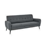 Chic 3 Seater Charcoal Grey Fabric Sofa