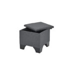 Chic Footstool Charcoal Grey Fabric