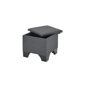 Chic Footstool Charcoal Grey Fabric