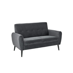 Chic 2 Seater Grey Matt Velvet Sofa