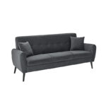 Chic 3 Seater Grey Matt Velvet Sofa