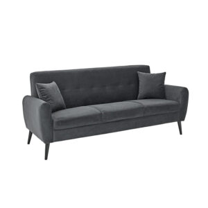 Chic 3 Seater Grey Matt Velvet Sofa