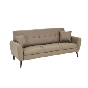 Chic 3 Seater Taupe PU Sofa