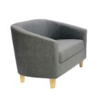 Claridon 2 Seater Sofa Linen Fabric Dark Grey