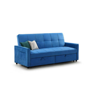 Elegance 3 Seater Sofabed Plush Blue