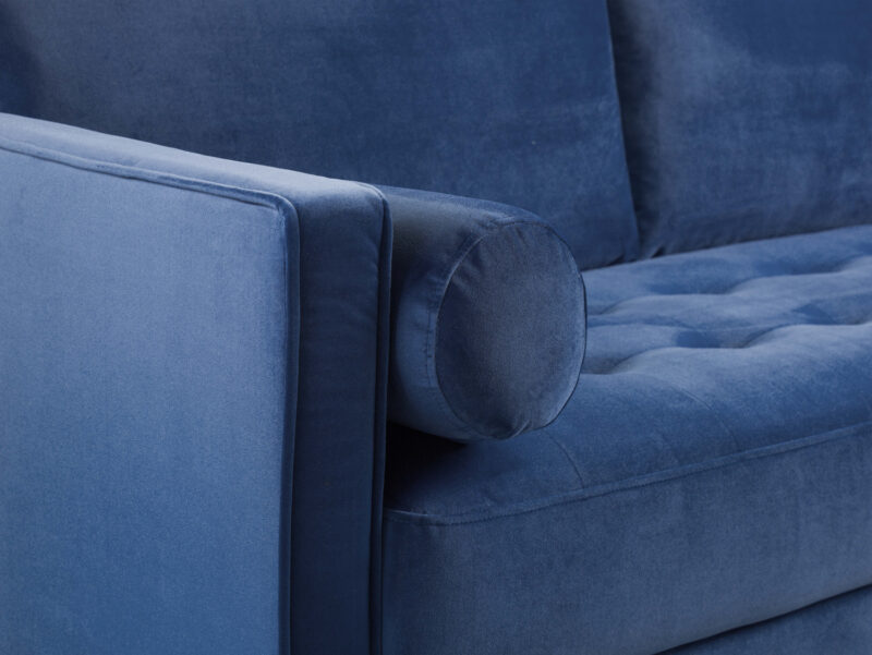 Harper 3 Seater Sofa Plush Blue - Image 4