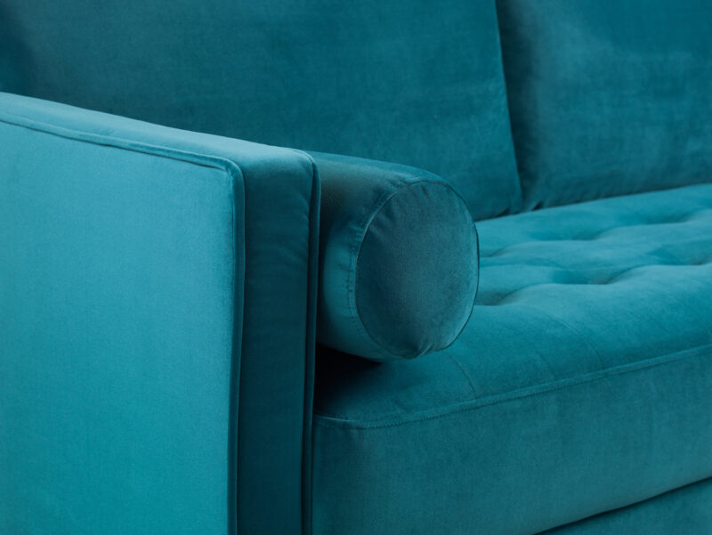 Harper 4 Seater Sofa Plush Teal - Image 4