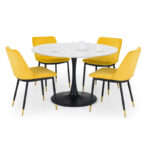 Holland & Delaunay 4 Seater Mustard Dining Set