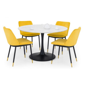 Holland & Delaunay 4 Seater Mustard Dining Set