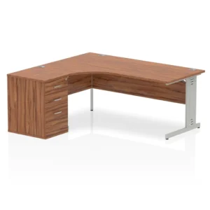 Impulse 1600mm Cable Managed Left Crescent Desk Workstation