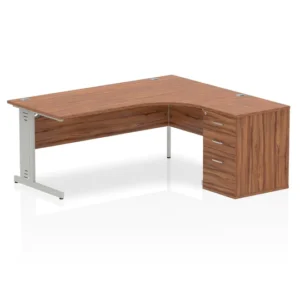 Impulse 1600mm Cable Managed Right Crescent Desk Workstation
