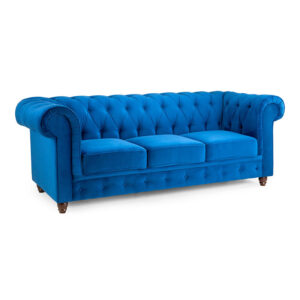 Kensington Plush Blue 3 Seater