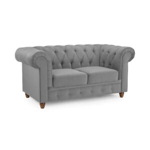 Kensington Plush Grey 2 Seater