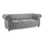Kensington Plush Grey 3 Seater