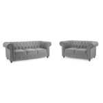 Kensington Plush Grey 3 + 2 Set