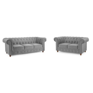 Kensington Plush Grey 3 + 2 Set
