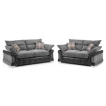 Logan 3 + 2 Set Black/Grey