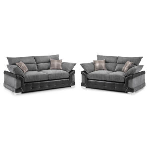 Logan 3 + 2 Set Black/Grey