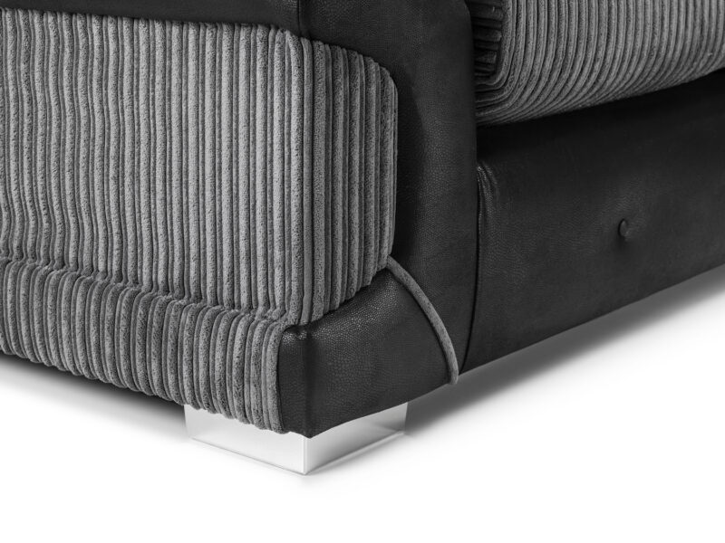 Logan 3 Seater Sofa Black/Grey - Image 2