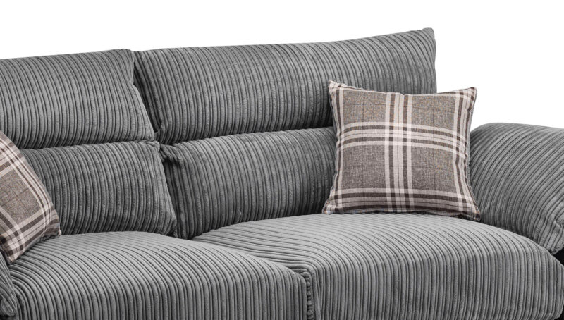 Logan 3 Seater Sofa Black/Grey - Image 3