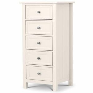 Maine 5 Drawer Tall Chest - Surf White (JB)