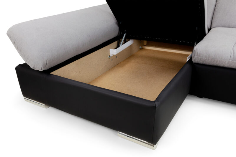 Malvi Footstool Black/Grey - Image 2