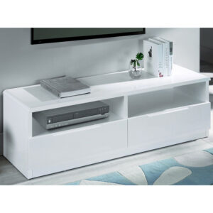 Manhattan High Gloss White 2 Drawer Media Unit (JB)