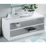 Manhattan High Gloss White Compact TV Unit (JB)