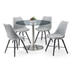 Milan & Kari Grey 4 Seater Dining Set