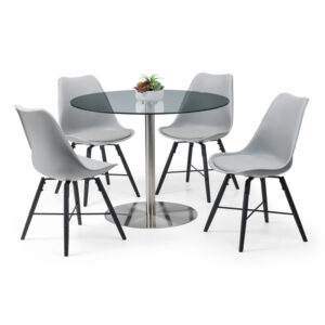 Milan & Kari Grey 4 Seater Dining Set