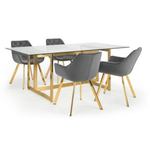 Minori & Lorenzo 4 Seater Grey Dining Set