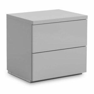 Monaco 2 Drawer Bedside - Grey High Gloss (JB)