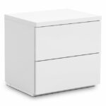 Monaco 2 Drawer Bedside - White High Gloss (JB)