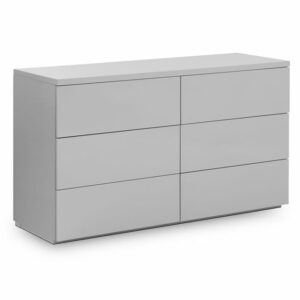 Monaco 6 Drawer Wide Chest - Grey High Gloss (JB)