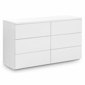 Monaco 6 Drawer Wide Chest - White High Gloss (JB)