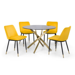 Montero & Delaunay 4 Seater Mustard Dining Set