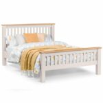 Richmond Bed High Foot End - Elephant Grey / Oak