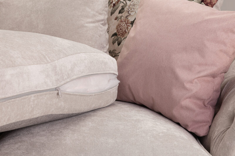 Roma Chesterfield Footstool Beige - Image 4