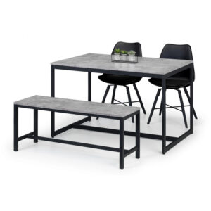 Staten & Kari 4 Seater Black Dining Set (2 Kari Chairs & Staten Bench)