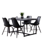 Staten & Kari 4 Seater Black Dining Set